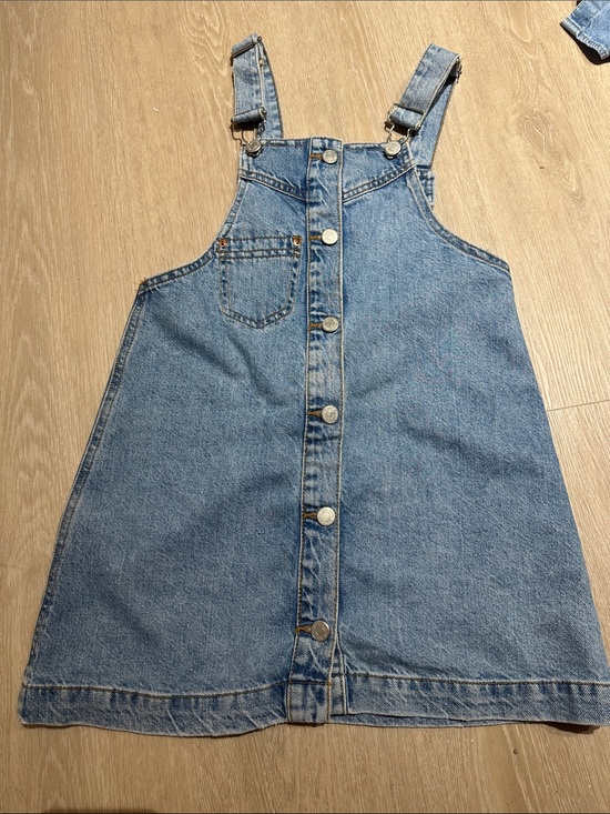 Zara Other - Zara Light Blue Denim Button-Front Pinafore Dress